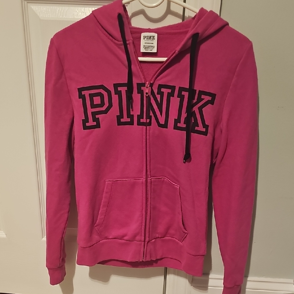 PINK Victoria's Secret Fuchsia Zip-Up Hoodie